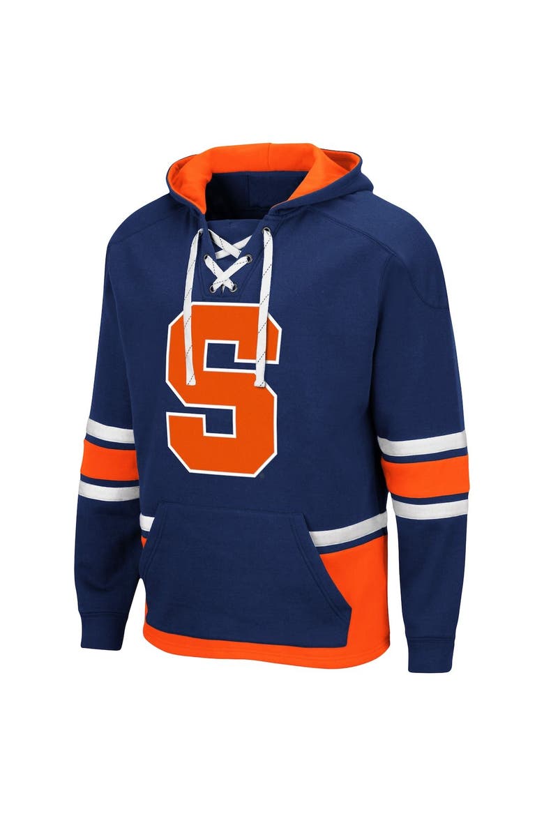 Men's Colosseum Navy Syracuse Orange Lace Up 3.0 Pullover Hoodie, Alternate, color, Navy