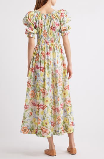 Ischia Floral Convertible Organic Cotton Maxi Dress