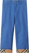 Burberry Check Turn-up Cotton Trousers