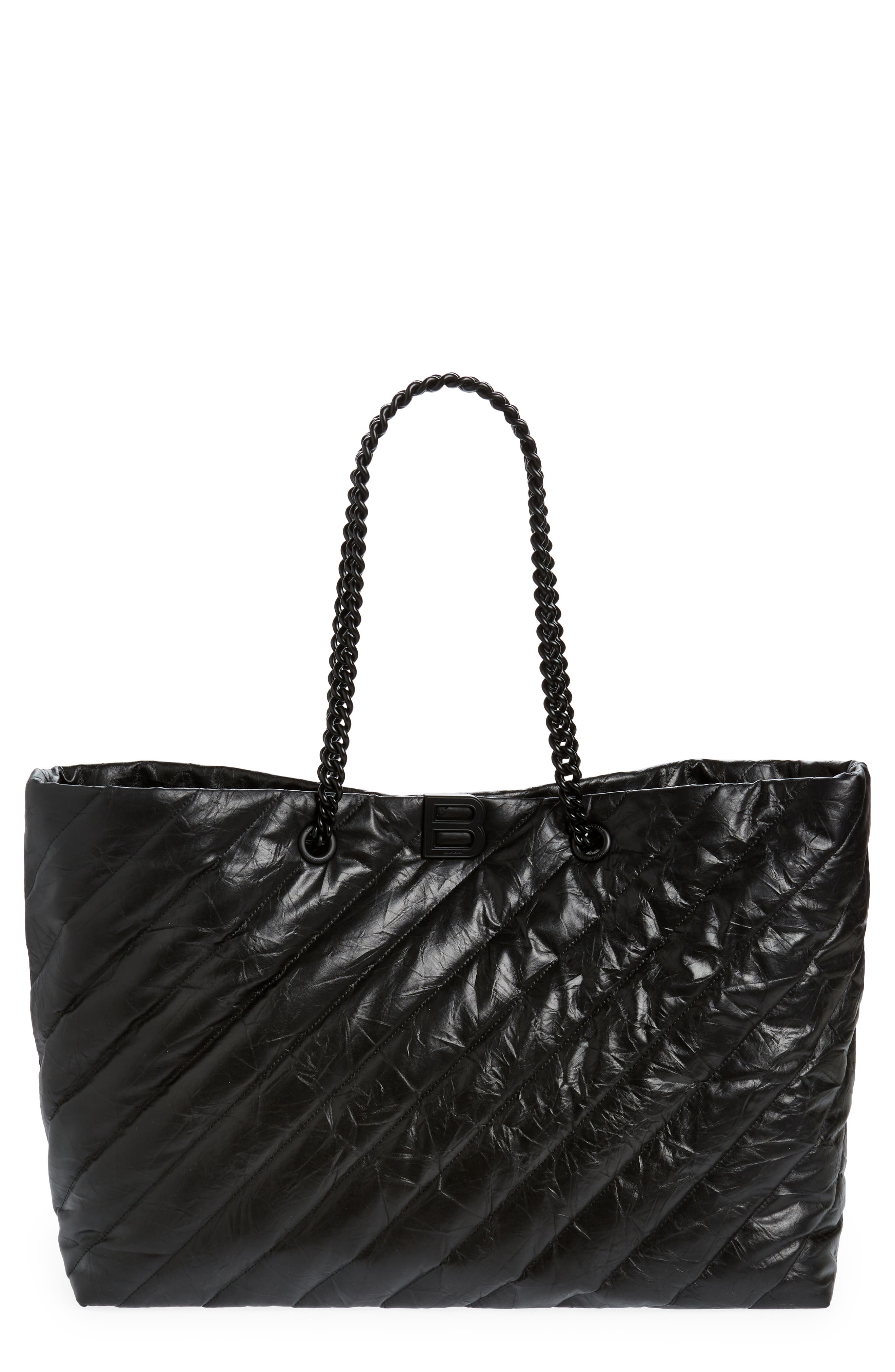 Balenciaga Large Crush Quilted Calfskin Tote, Main, color, 
