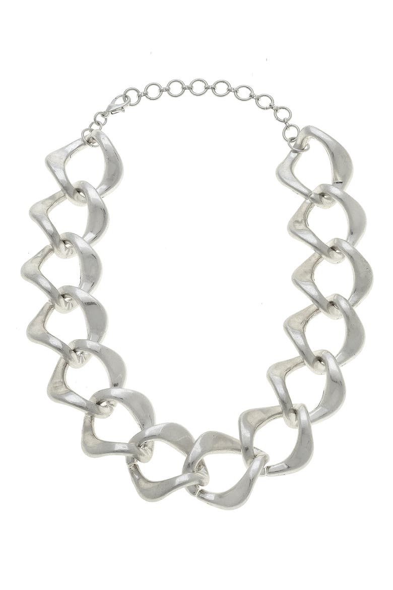 Abella Statement Chain Necklace, Main, color, SILVER