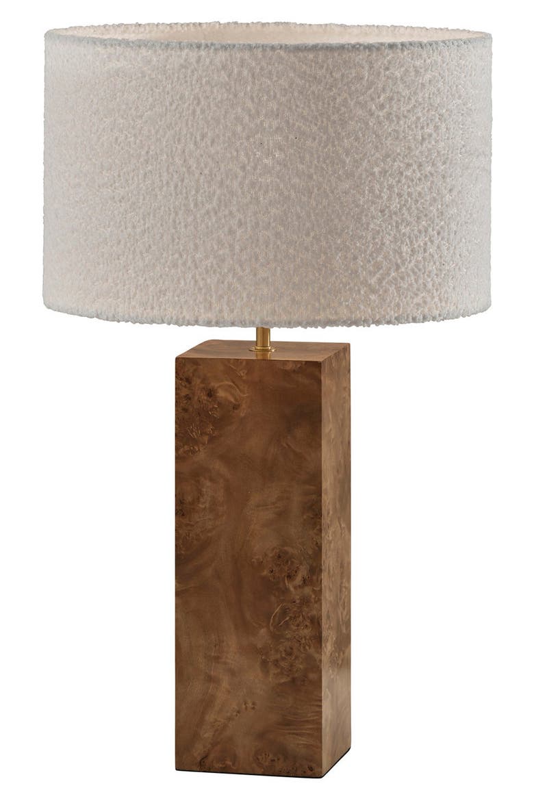 Frederick Table Lamp, Main, color, BURLED WOOD/ ANTIQUE BRASS