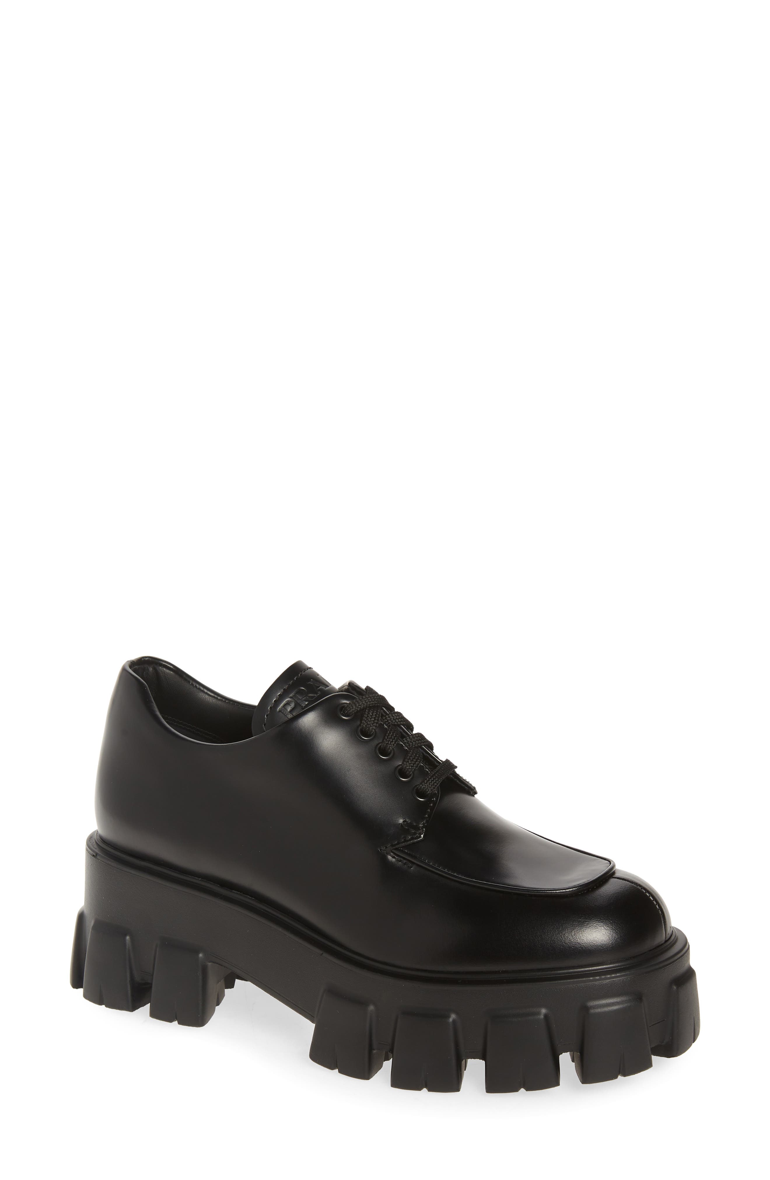 Prada Lug Sole Oxford, Main, color, 