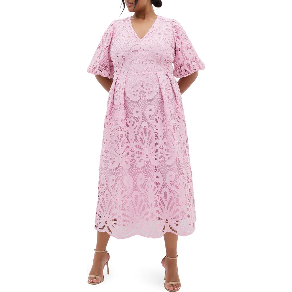 City Chic Kylee Lace Maxi Dress In Pink