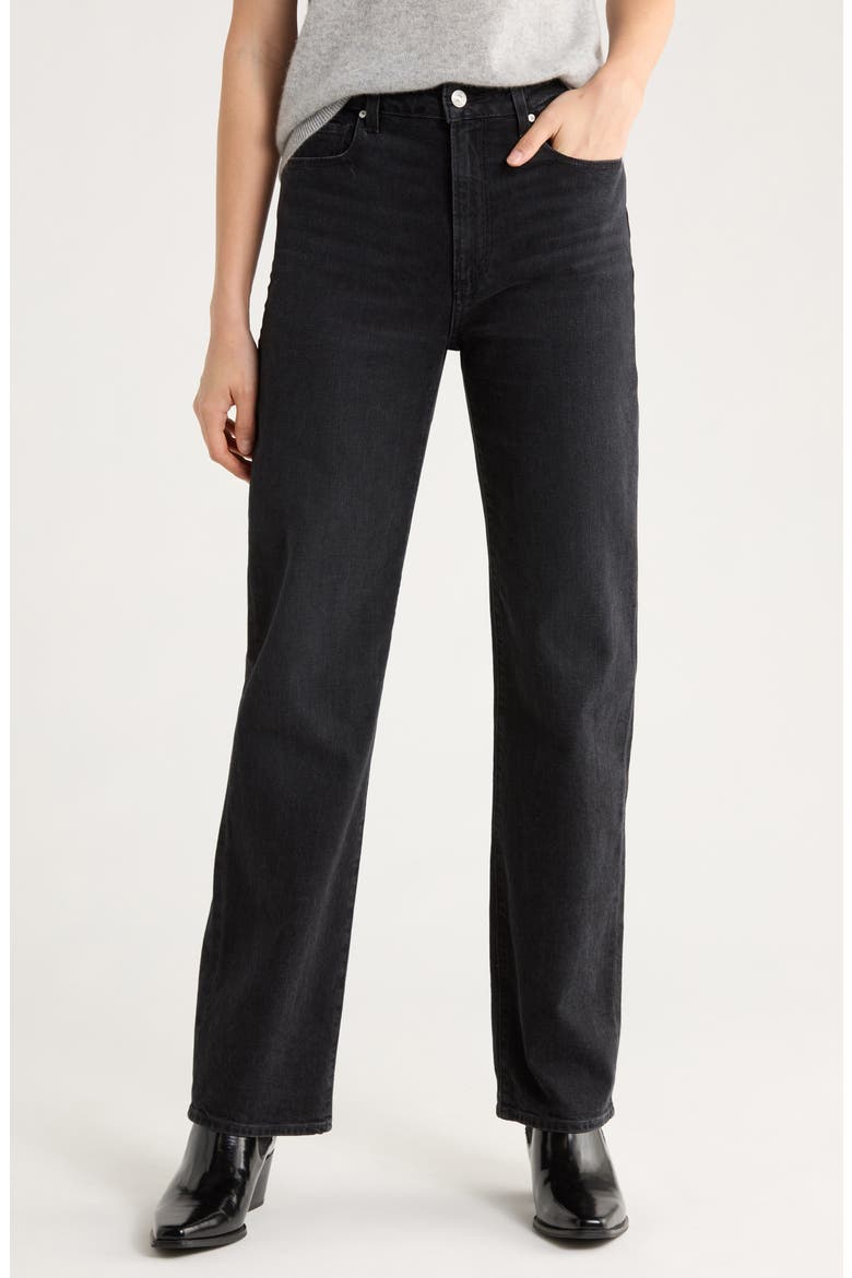 Stevie High Waist Ankle Straight Leg Jeans, Main, color, BLACK VOID