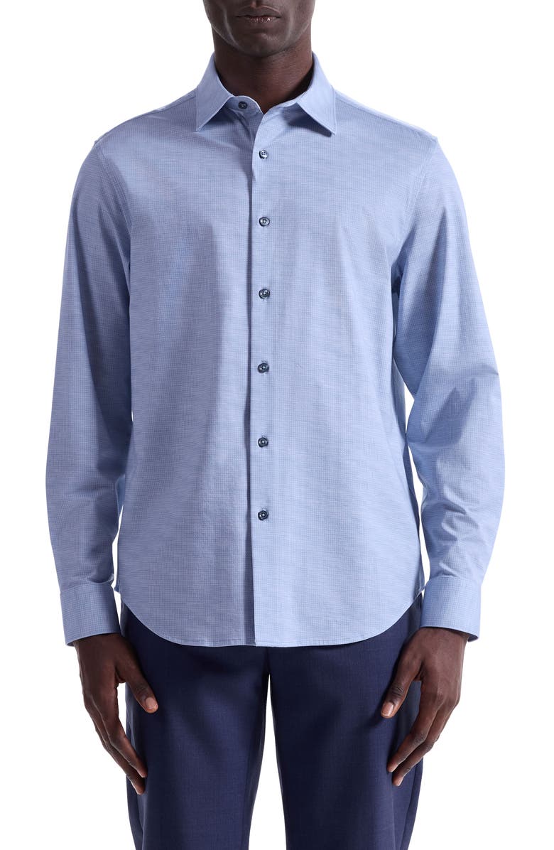 Bugatchi James OoohCotton<sup>®</sup> Button-Up Shirt, Main, color, Air Blue