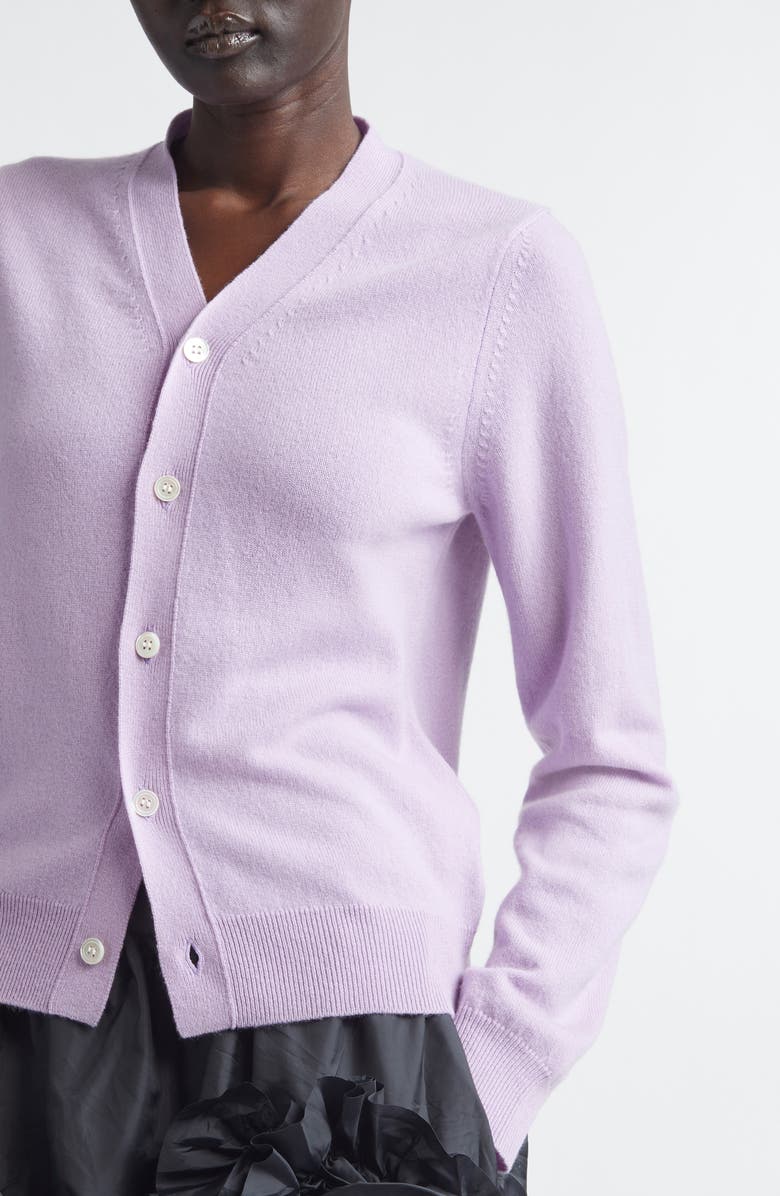 Comme des Garçons Comme des Garçons Cashmere V-Neck Cardigan, Alternate, color, Purple