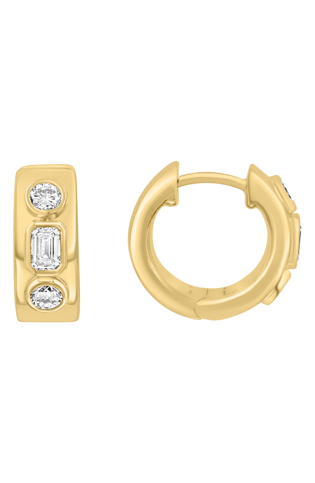 Lab-Grown Diamond Huggie Hoop Earrings