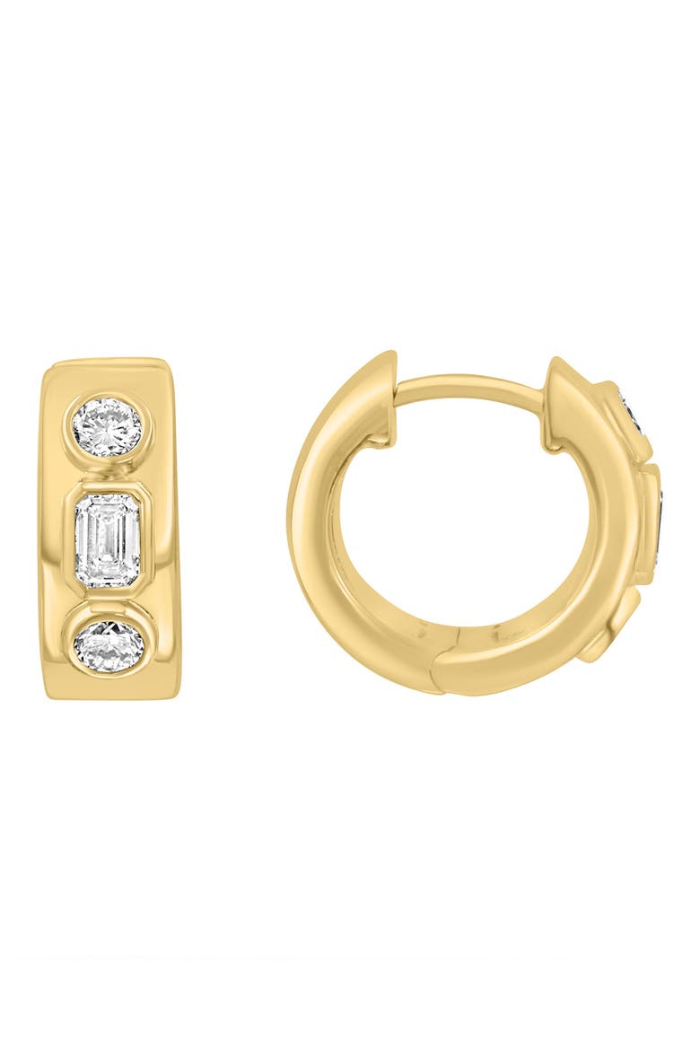 Lab-Grown Diamond Huggie Hoop Earrings, Main, color, GOLD