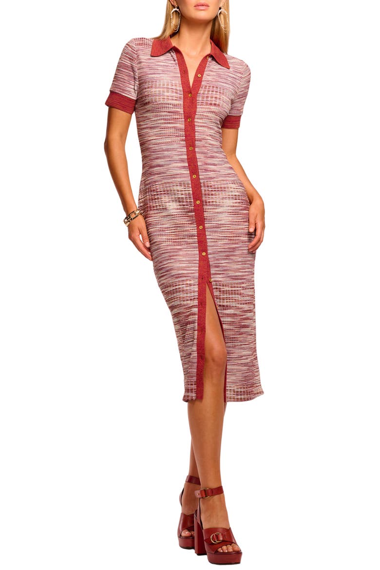 Elijah Rib Midi Dress, Main, color, AMBER SPACEDYE