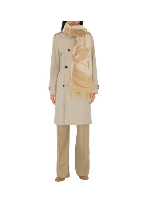 BURBERRY BURBERRY MIRRORED HORSE CASHMERE SCARF