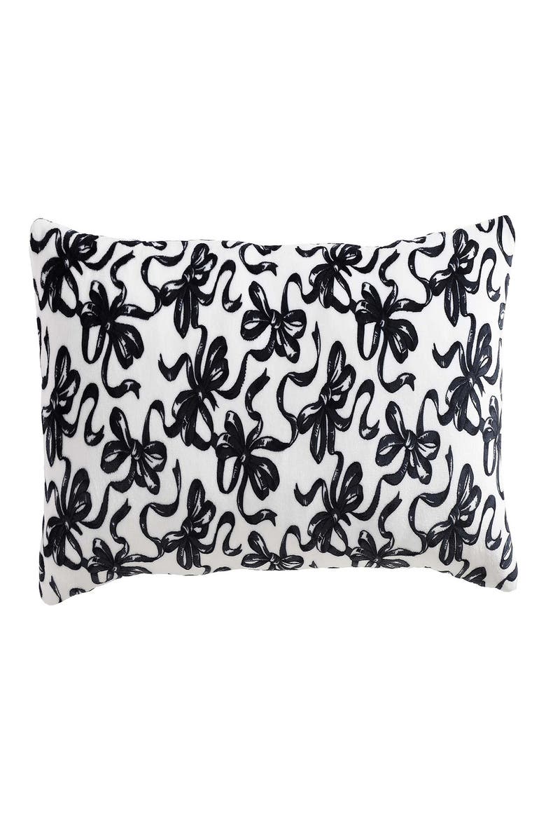 Ballet Bows Plush Decorative Throw Pillow, Main, color, MEDIUM / DARK GREY