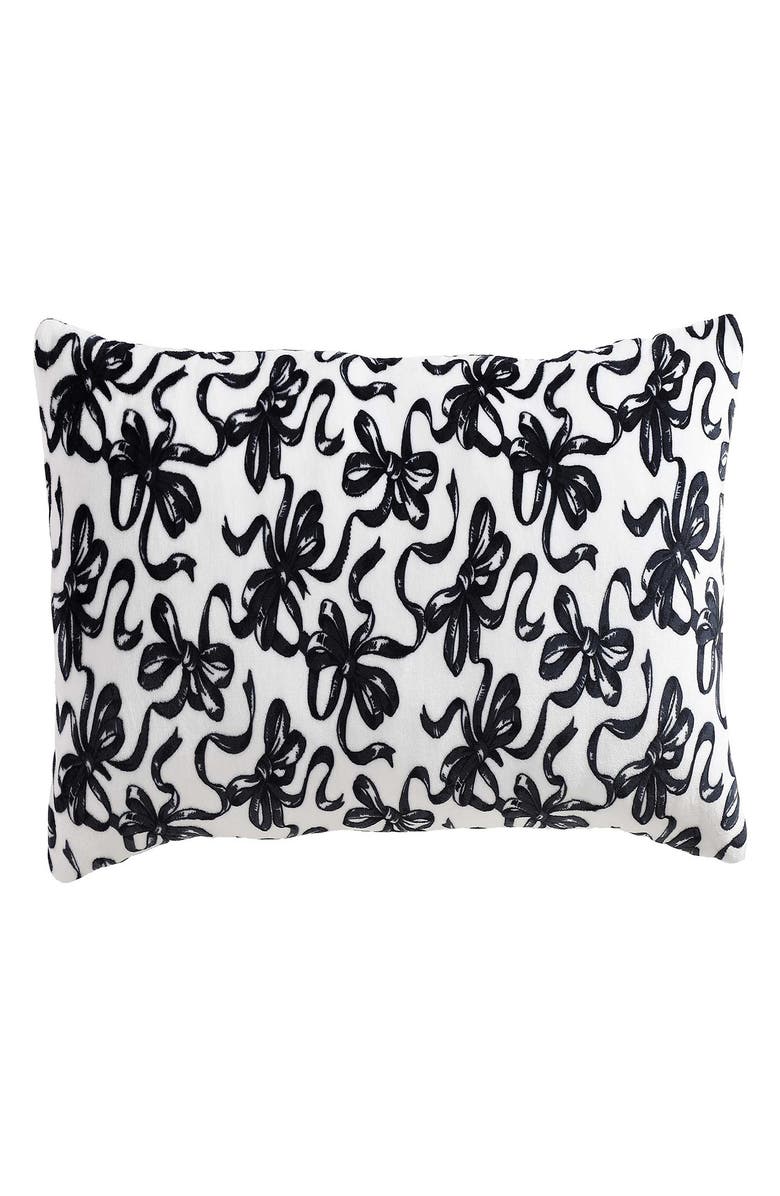 Betsey Johnson Ballet Bows Plush Decorative Throw Pillow, Main, color, Medium / Dark Grey