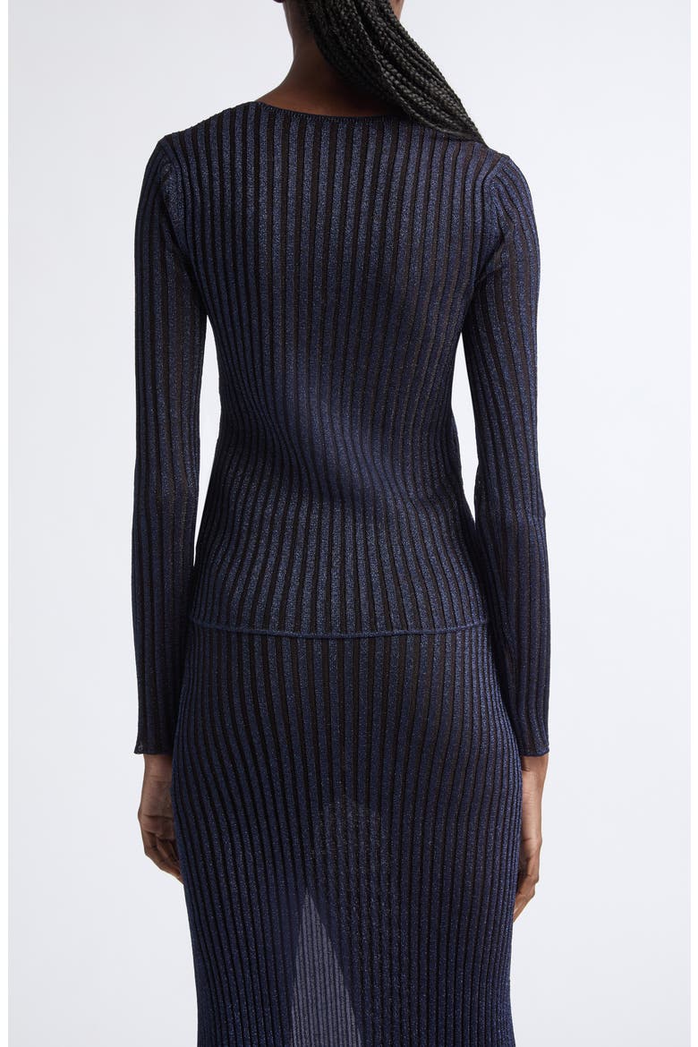 Ribbed V-Neck Sweater, Alternate, color, S72RB