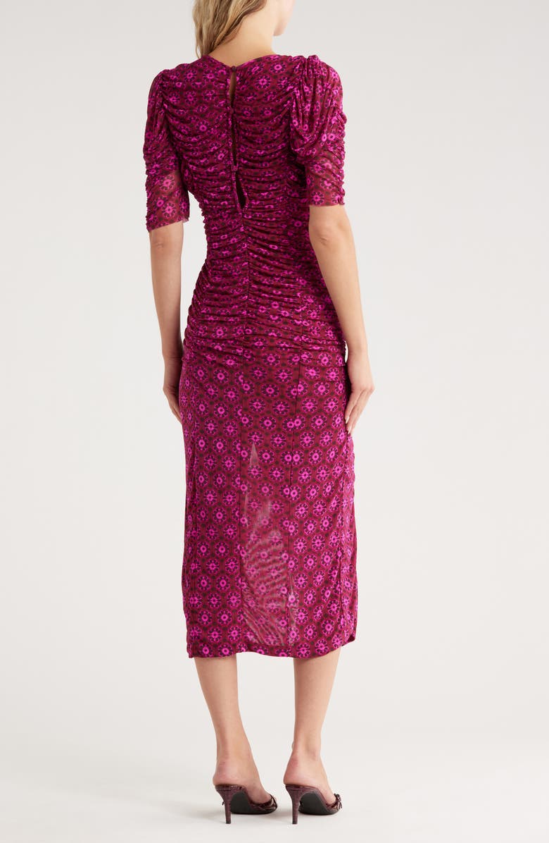 Free People Briella Floral Side Slit Dress, Alternate, color, Fuchsia Combo