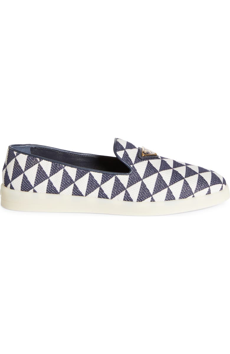Prada Triangle Jacquard Flat, Alternate, color,