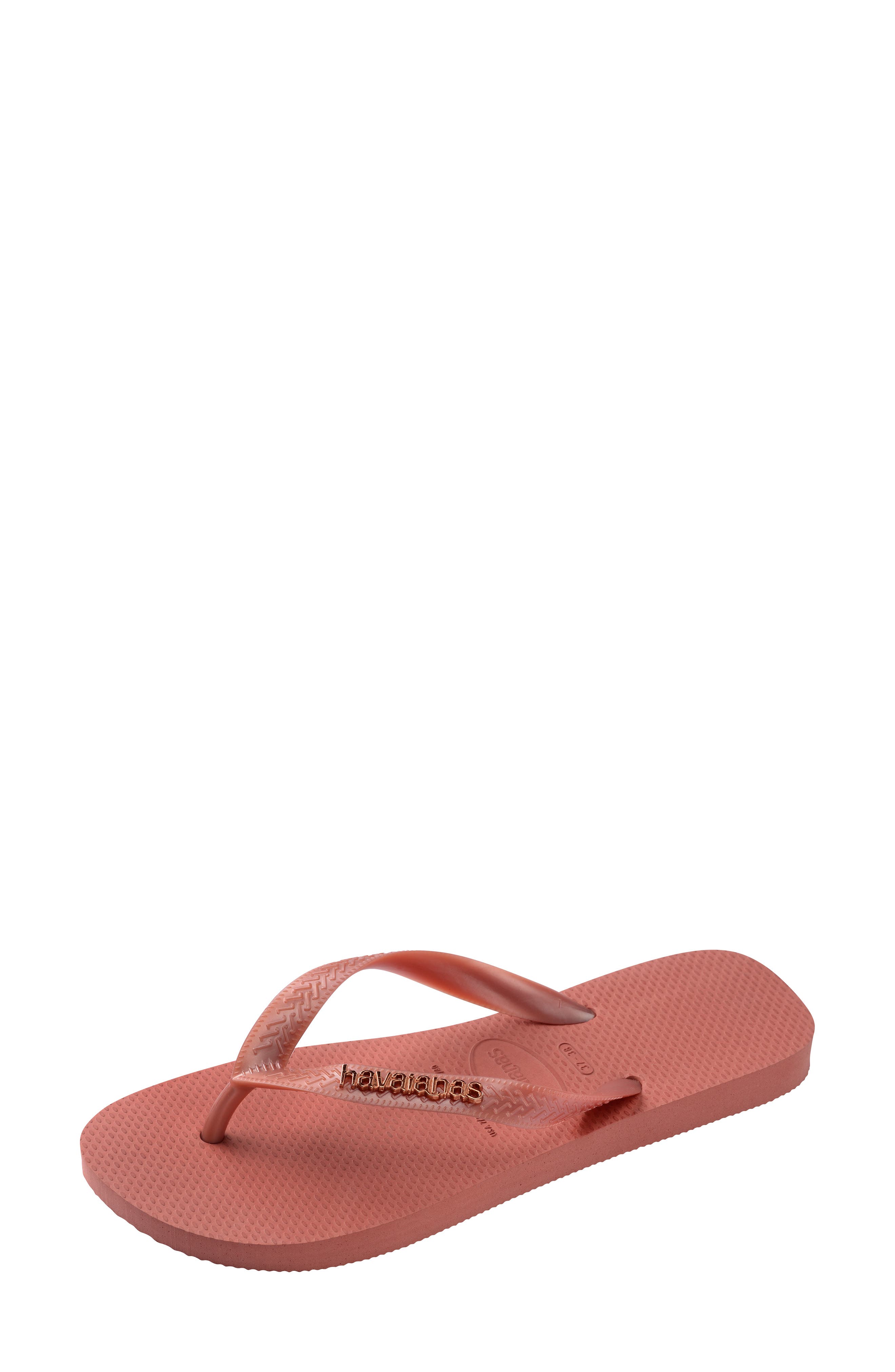 Metallic Logo Flip Flop, Alternate, color, CANYON CLAY