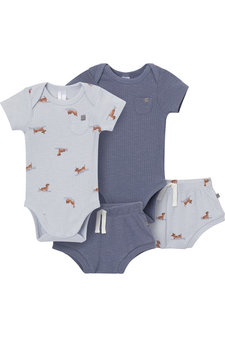 Bodysuits and Shorties Set, Main, color, Dachshund Surf
