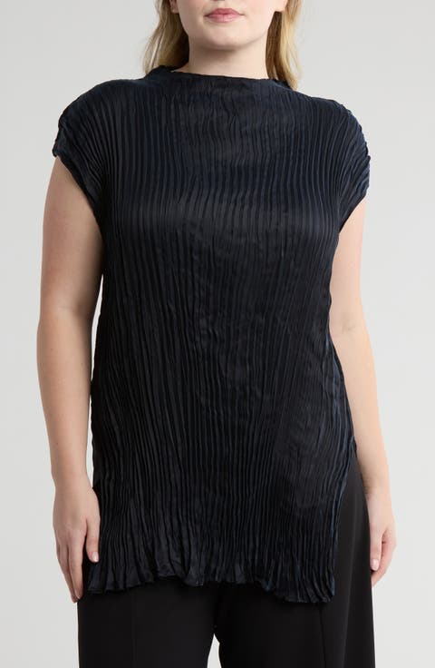 Crinkle Funnel Neck Tunic (Plus)