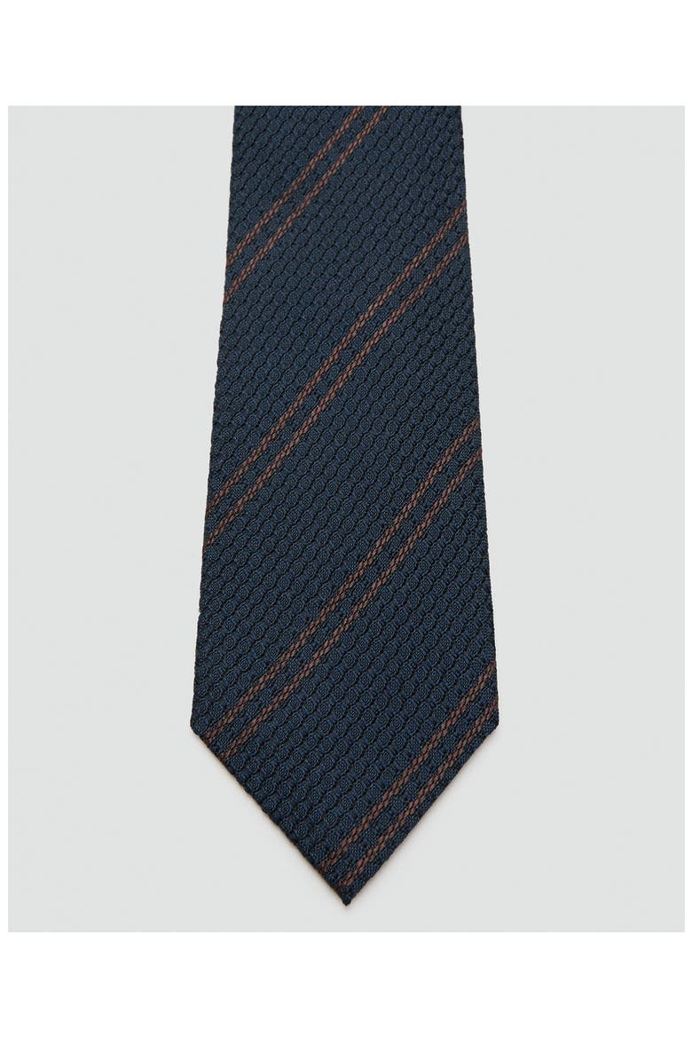 Silk Microstructure Tie, Alternate, color, NAVY
