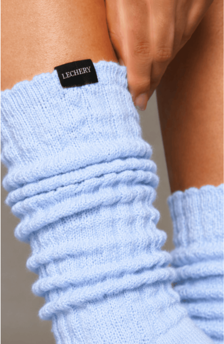 LECHERY<sup>®</sup> Gender Inclusive Scrunch Crew Socks, Alternate, color, Powder Blue
