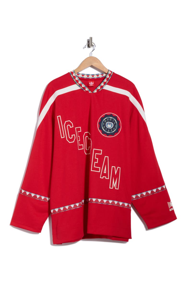 Party On Long Sleeve Mesh Jersey, Alternate, color, GOJI BERRY