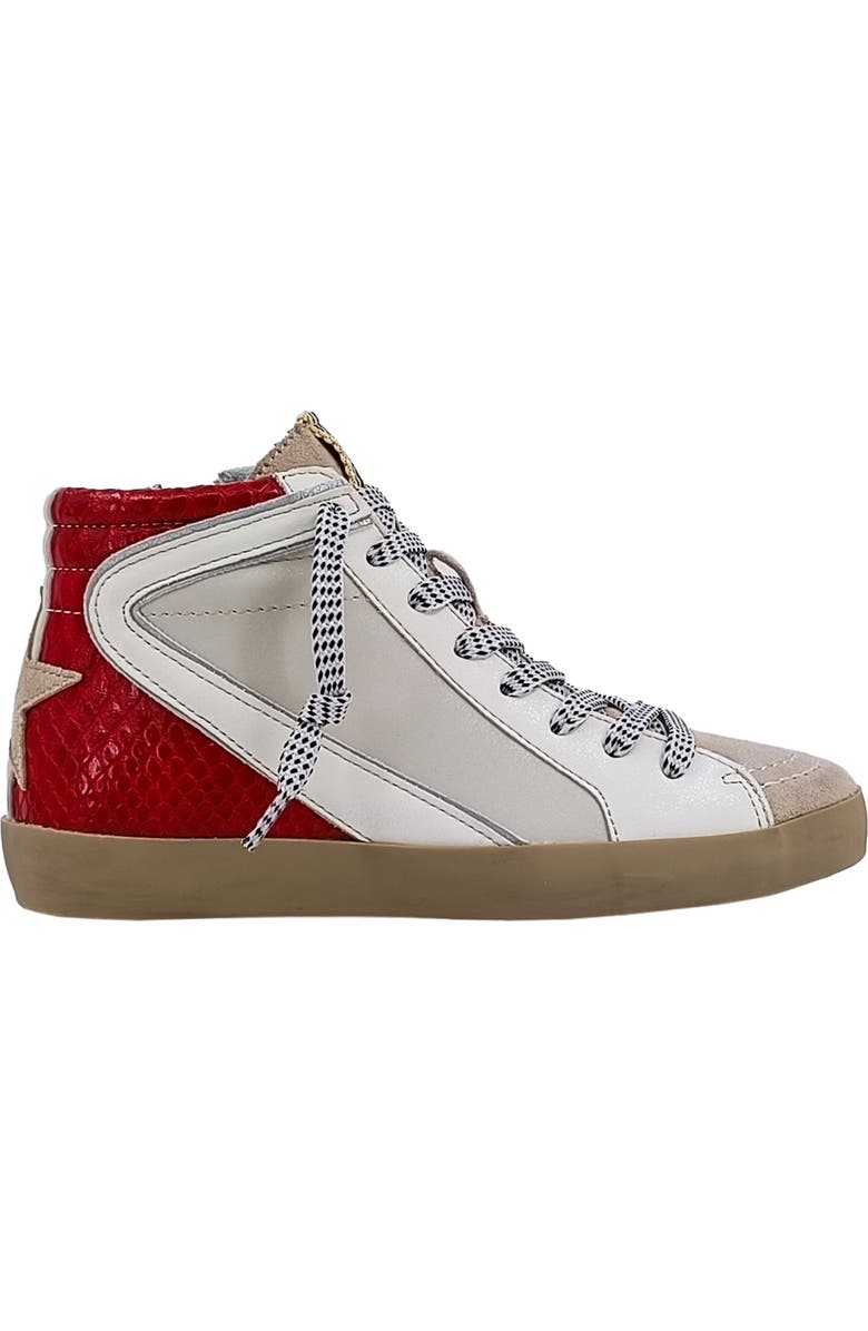 SHUSHOP Kids' Roony High Top Sneaker, Alternate, color, Dark Red Snake