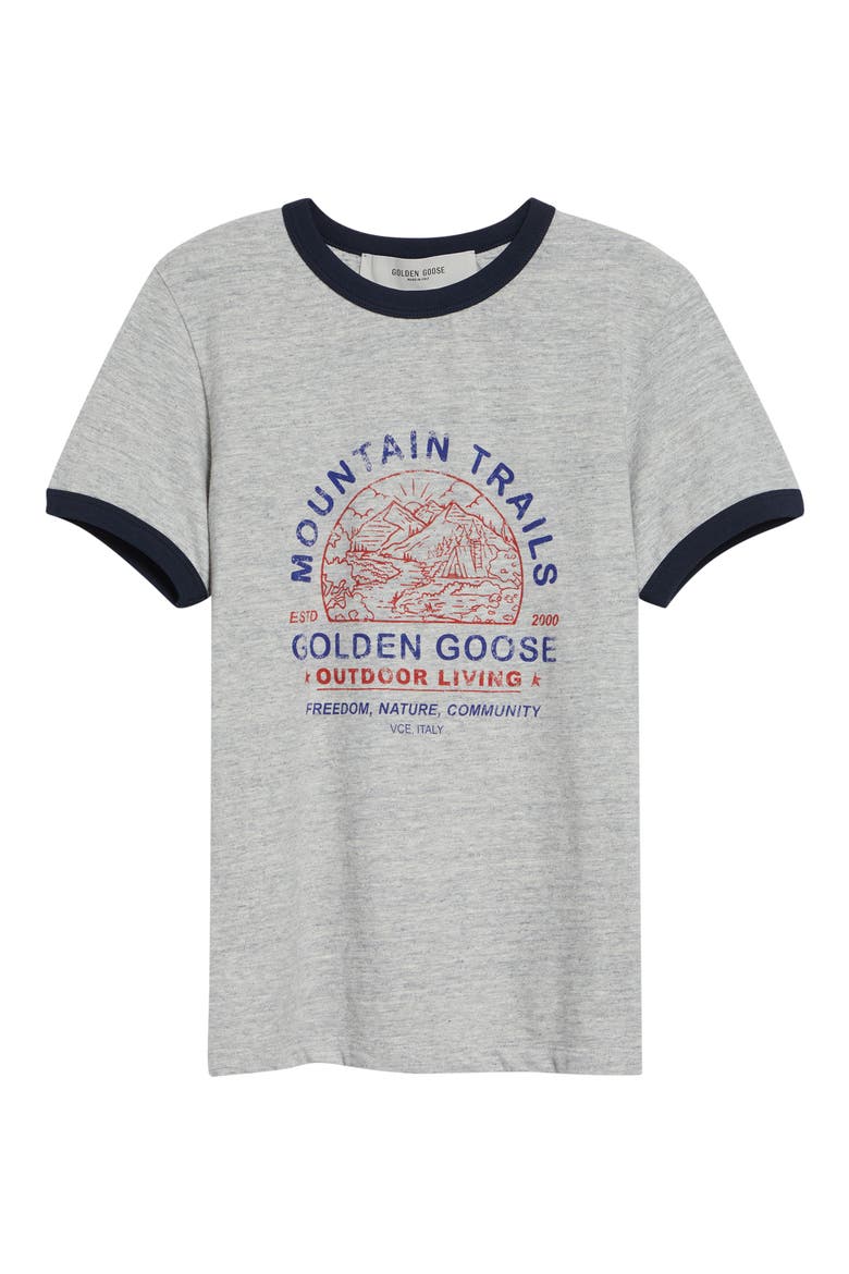 Journey Graphic Ringer T-Shirt, Alternate, color, GREY MELANGE/ NAVY