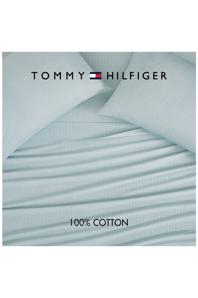 Highland Ticking Stripe Sheet Set, Alternate, color, HARBOR GREEN/ BLUE