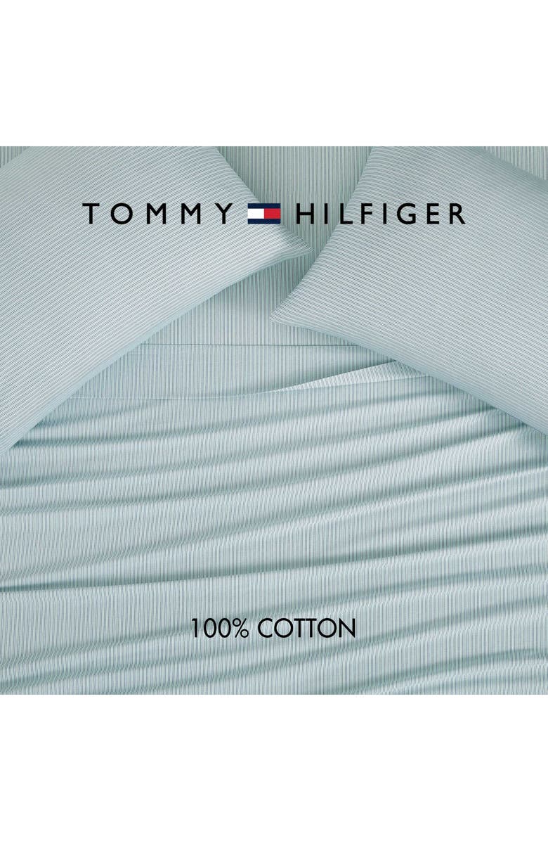 Tommy Hilfiger Highland Ticking Stripe Sheet Set, Alternate, color, Harbor Green/ Blue
