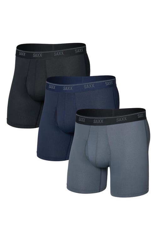Saxx Assorted 3-pack Quest Quick Dry Mesh Slim Fit Boxer Briefs In Black