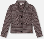 Deux par Deux Jacquard Knit Jacket with Houndstooth