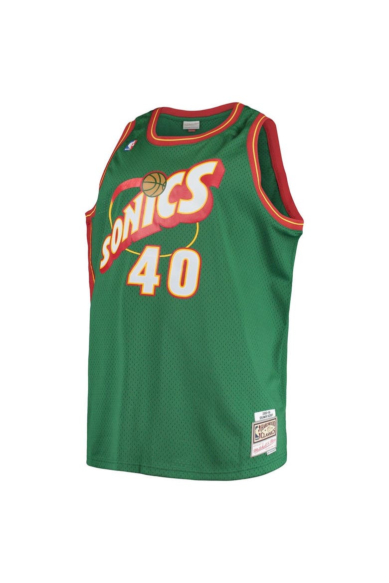 Men's Mitchell & Ness Shawn Kemp Green Seattle SuperSonics 1995/96 Big & Tall Hardwood Classics Swingman Jersey, Alternate, color, Green