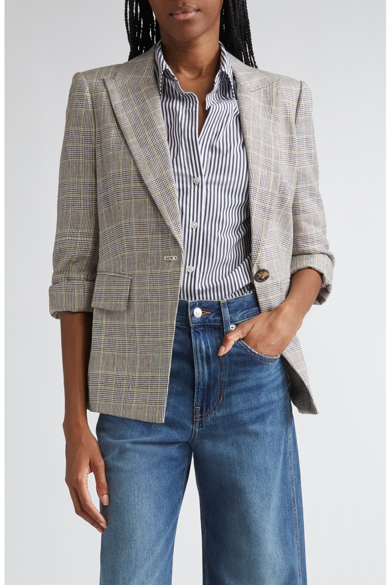 Obie Linen Dickey Jacket, Main, color, OFF WHITE MULTI