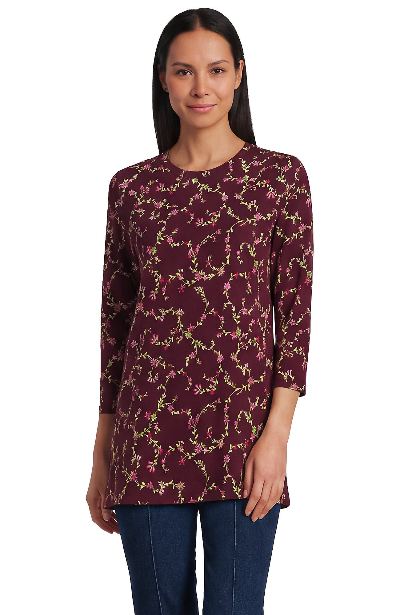 Rich Burgundy Floral Vine