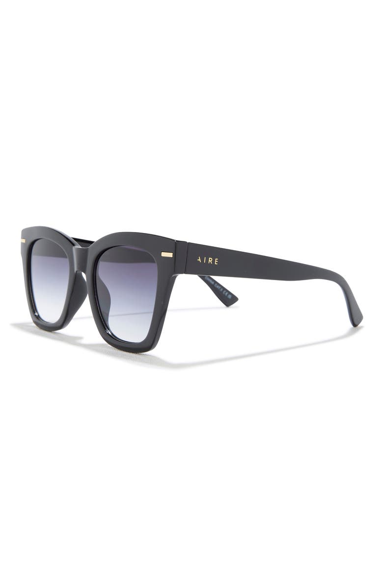 Intergalactic 50mm Square Sunglasses, Alternate, color, BLACK