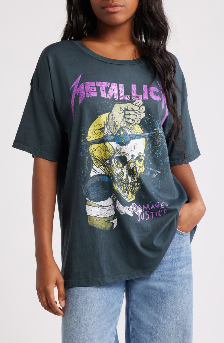 Daydreamer Metallica Damaged Justice Cotton Graphic T-Shirt, Main, color,