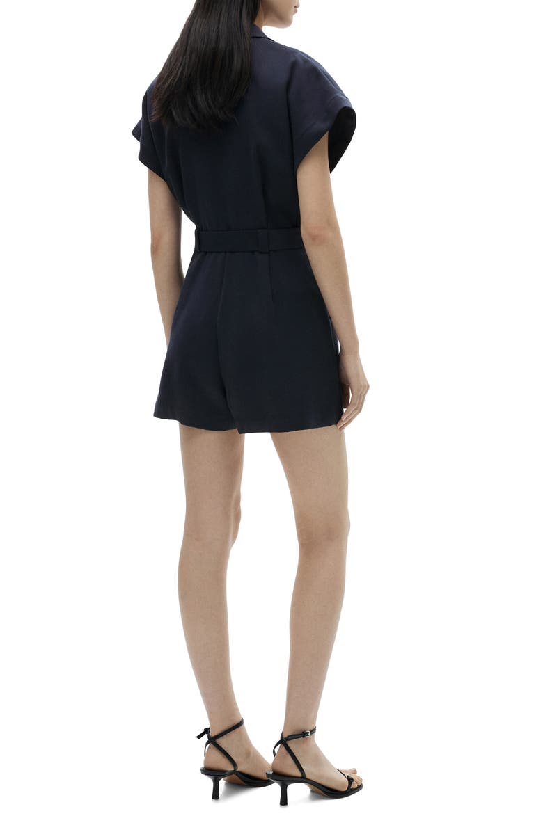 MANGO Notched Collar Short Sleeve Belted Romper, Alternate, color,