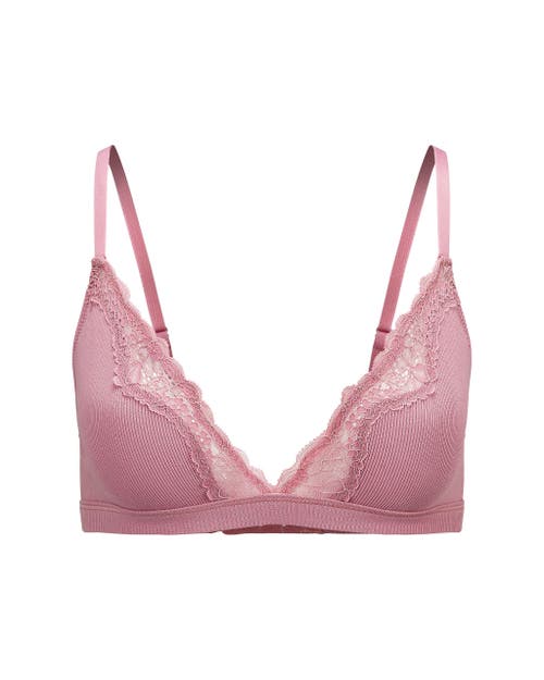 Adore Me Rib Unlined Bralette Bra In Pink