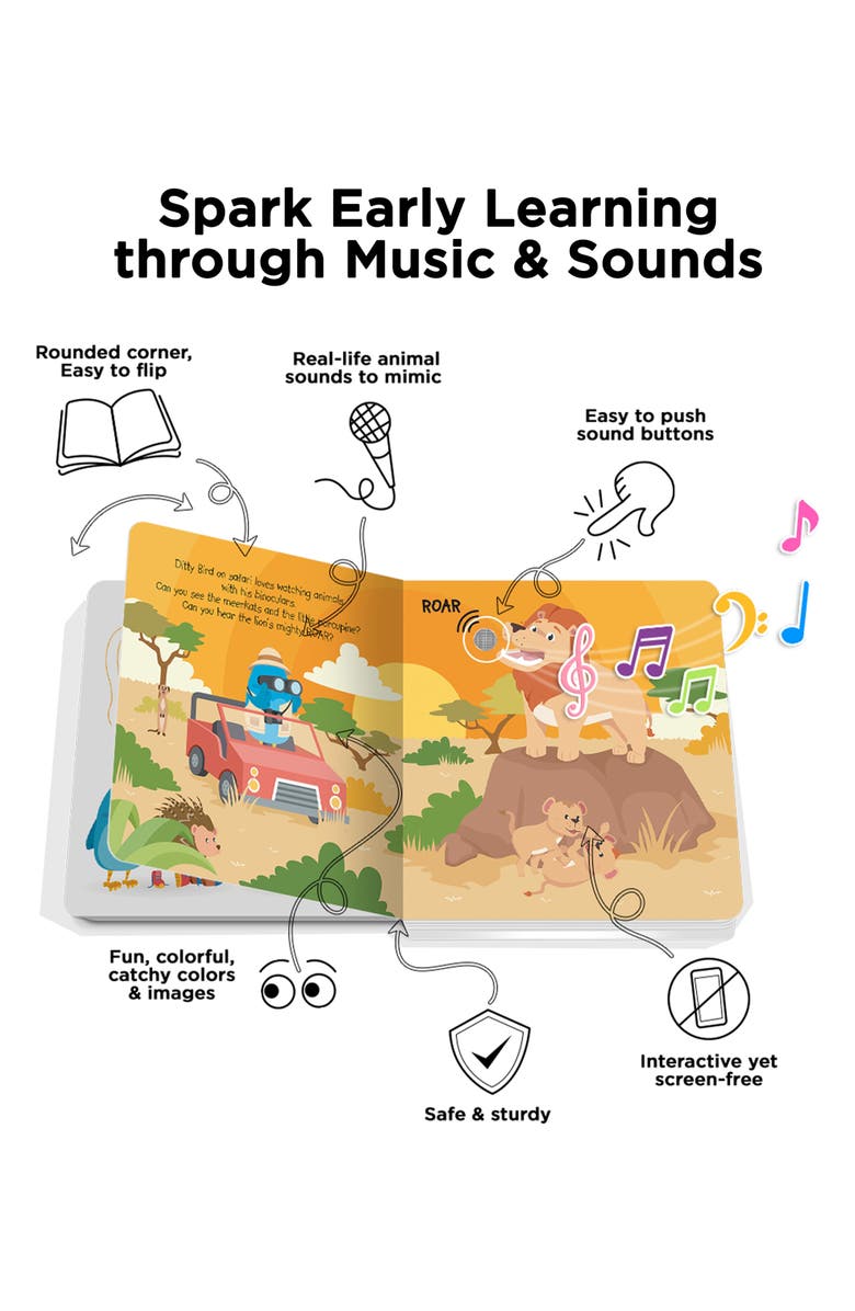 Ditty Bird 'Safari Animal Sounds' Board Book, Alternate, color, Blue Multi