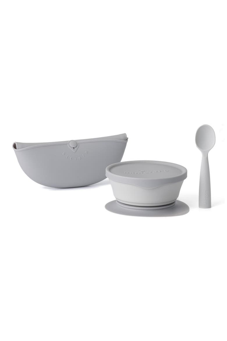 First Bites Deluxe Baby Feeding Set, Main, color, DOVE GREY