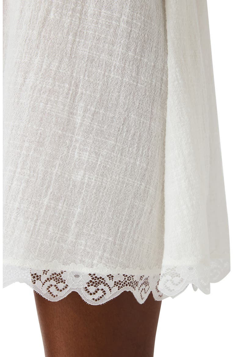 Leta Lace & Ruffle Shift Dress, Alternate, color, SNOW WHITE