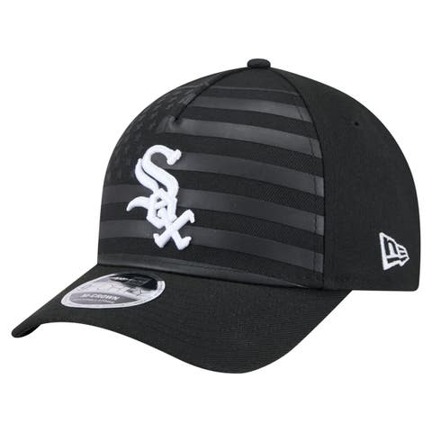 Men's New Era Black Chicago White Sox American Flag 9FORTY M-Crown A-Frame Adjustable Hat