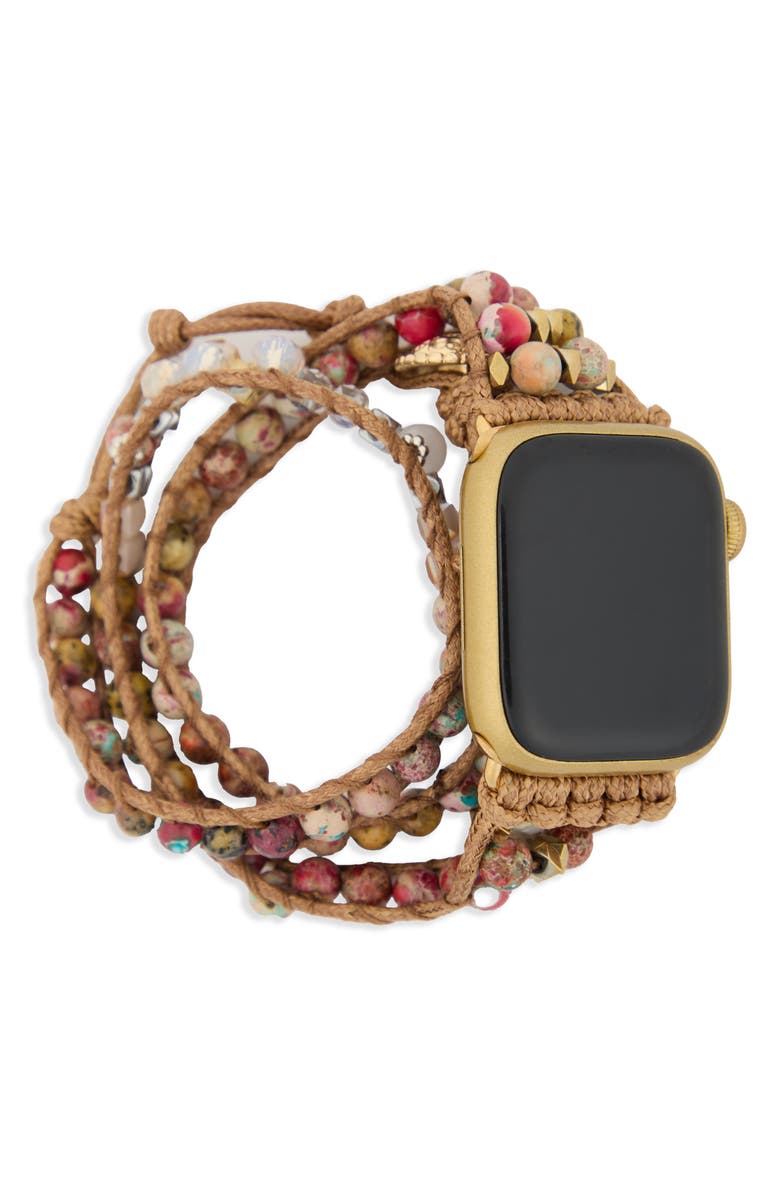 SAACHI Bohemian Mixed Stone Apple Watch<sup>®</sup> Watchband, Alternate, color, Pink