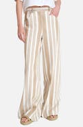 TWP Demie Variegated Stripe Linen & Cotton Wide Leg Pants