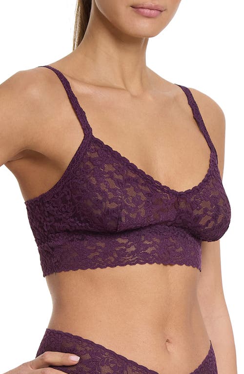 Hanky Panky V-neck Retro Lace Bralette In Purple