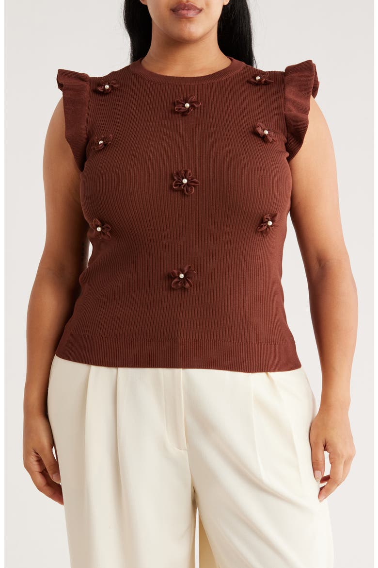 Florina Embellished Sweater, Main, color, POTTING SOIL