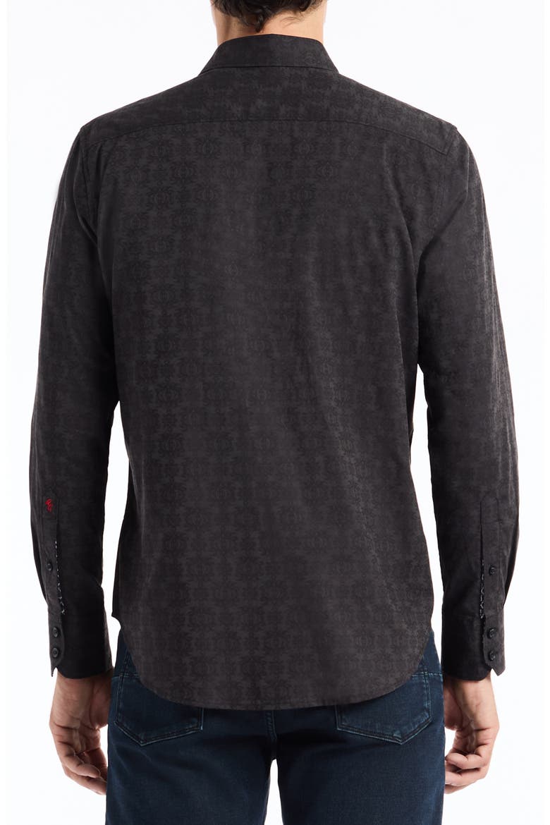 Stellman Cotton Dress Shirt, Alternate, color, BLACK