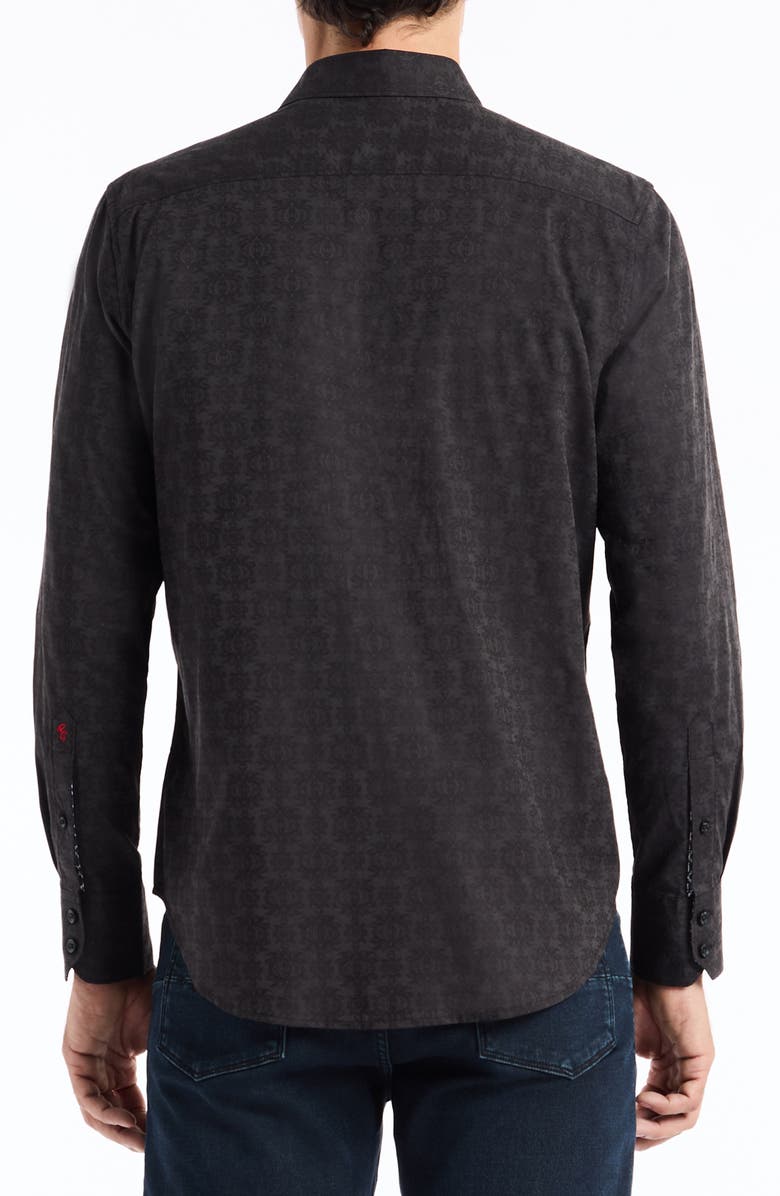 Robert Graham Stellman Cotton Dress Shirt, Alternate, color, Black