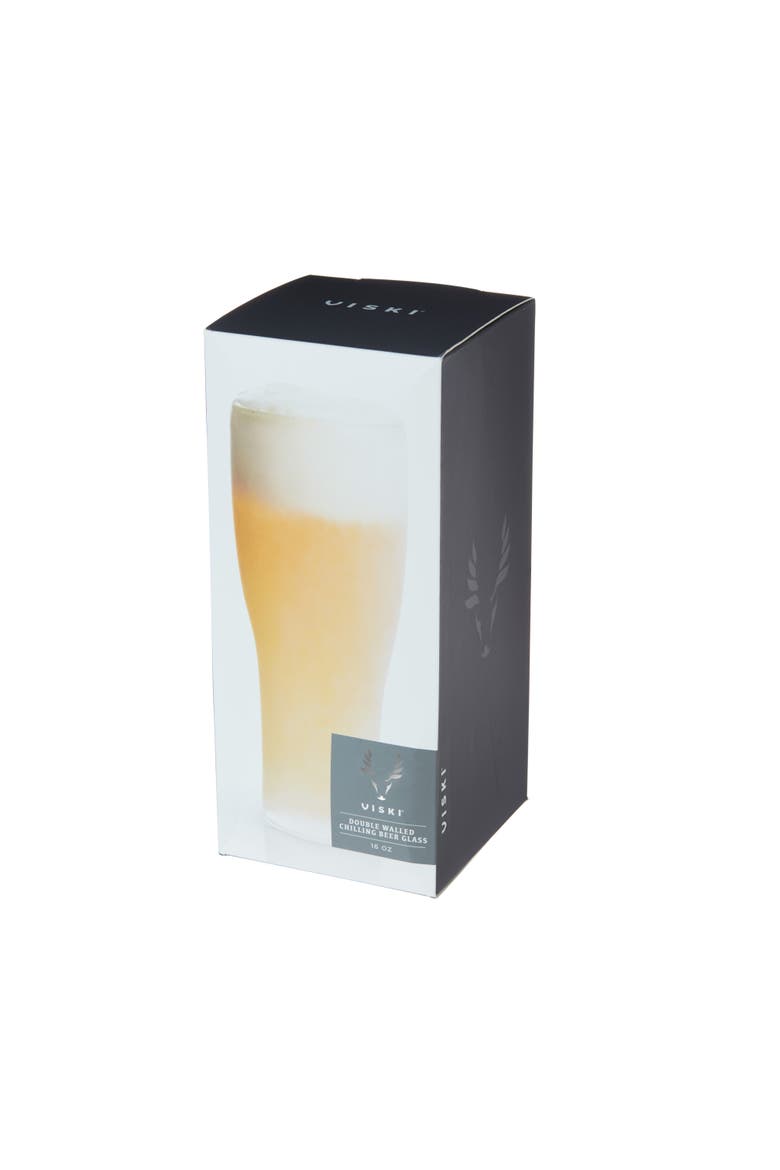 Glacier Double Walled Chilling Beer Glass, Alternate, color, CLEAR
